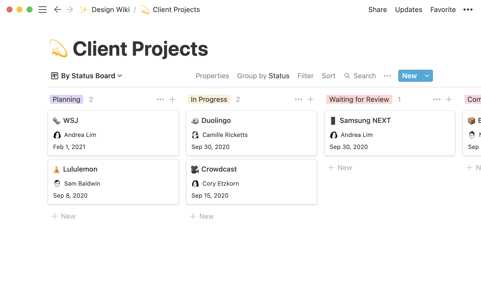 Design projects desktop