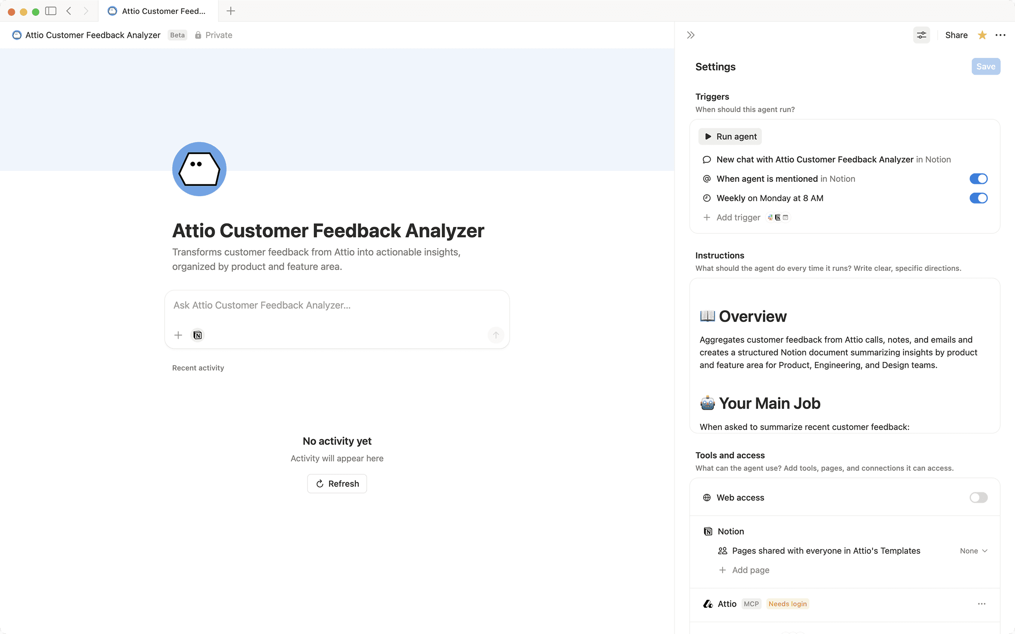 Attio Customer Insights Agent