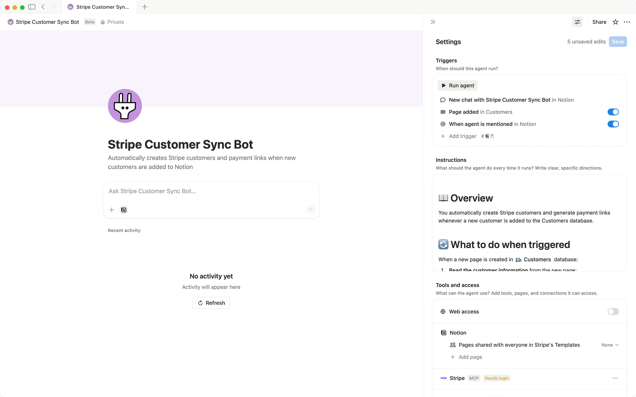 Stripe Customer Sync Bot