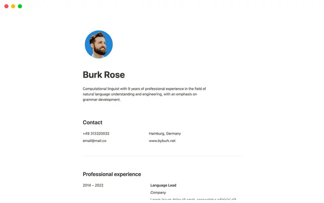 Sweet Resume